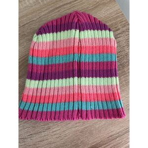Y2k Vintage Kids Colorful Striped Rainbow Knit Beanie Hat
